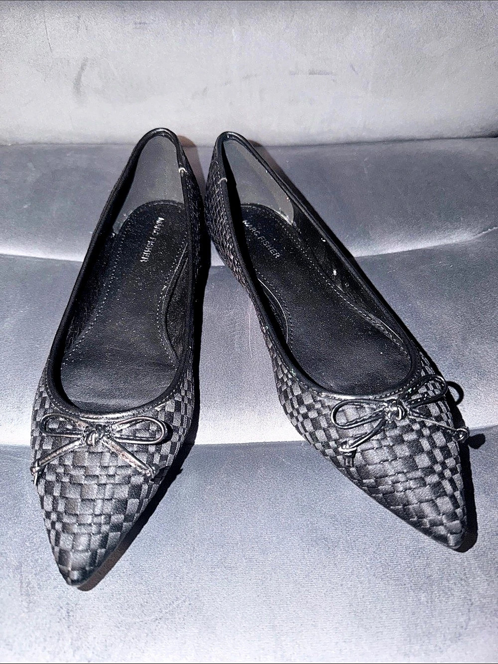 Marc Fisher Jazlyn Woven Dress Flats in Black size 10